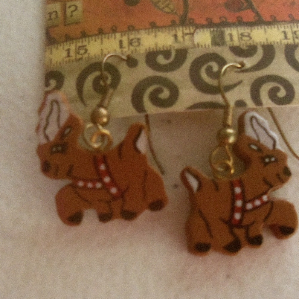 Handmade Wooden Reindeer Earrings